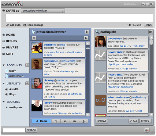 Seesmic Desktop, nouveau client Twitter