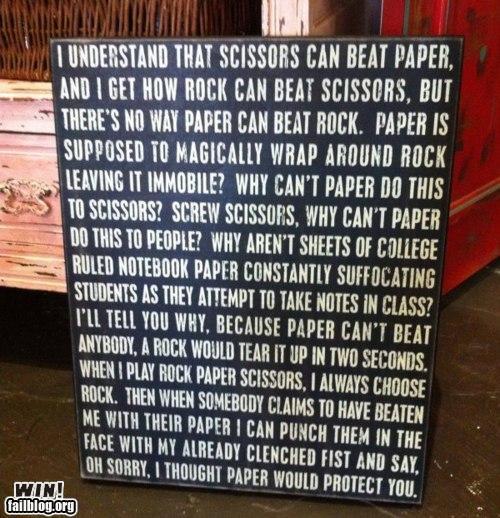 epic fail photos - WIN: Rock Paper Scissors, TL;DR Edition