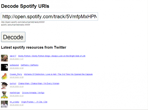 Decode Spotify URI Decode Spotify URI